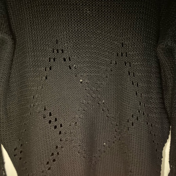 EUC Back from Bali black medium weight knit sweater with fringe. - Picture 4 of 10